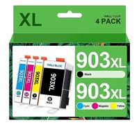HALLOLUX 4 Cartuchos 903 XL de Repuesto compatibles con HP 903 903XL Cartuchos de Tinta para HP Officejet 6950 6960 Officejet Pro 6960 6970 (Negro Cian Magenta Amarillo, 4-Pack)