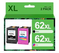 HALLOLUX 62 cartuchos de impresora 62 XL Multipack Cartuchos de tinta compatibles con HP 62XL Negro y Color Cartuchos para Envy 5540 5544 5545 5548 5640 5646 7640 OfficeJet 200 5740 5742 5744 (paquete