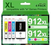 HALLOLUX 912XL - Lote de 4 Cartuchos de Tinta para HP 912 912XL para HP OfficeJet 8012 8010 8014 8015 para OfficeJet Pro 8025 8024 8023 8020 8022 (Negro, Cian, Magenta, Amarillo, 4-Pack)