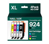 HALLOLUX 924 - Cartuchos de tinta para HP 924 (4 unidades, sin chip)