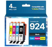 HALLOLUX 924 Cartuchos de tinta para HP 924 Cartuchos compatibles con HP OfficeJet 8120e 8122e 8124e 8125e para OfficeJet Pro 8130e 8132e 8134e 8138e 8139e (4 paquetes, no con chip)