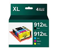 HALLOLUX Cartuchos de tinta 912XL compatibles con tinta HP 912 912 XL, paquete de 4