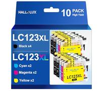 HALLOLUX LC123XL Cartuchos LC123 compatibles con Brother LC123 XL Cartuchos de Impresora LC-123 para Brother MFC-J4410DW MFC-J6920DW DCP-J4110DW MFC-J6720DW DCP-J552DW MFC-J6520DW MFC-J870DW (Paquete