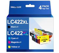 HALLOLUX LC422XL Cartuchos de Tinta, para Brother LC422 LC422XL para Brother MFC-J5740DW MFC-J5340DW MFC-J6540DW MFC-J6940DW MFC-J5345DW (Pack de 4, Negro, Cian, Magenta, Amarillo)