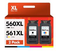 HALLOLUX PG-560XL CL-561XL - Cartuchos de Tinta Replacement con Canon 560XL 561XL para Pixma TS5350 TS5351 TS7450 TS7451 TS5352 TS5353 (2 Pack, Negro y Tricolor)
