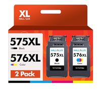 HALLOLUX PG-575XL CL-576XL Multipack Cartuchos de Tinta remanufacturados de Repuesto para Canon 575 XL 576 XL para Impresora Canon PIXMA TS3550i TS3551i TR4750i TR4751i, 2 Pack (1 Negro 1 Color)