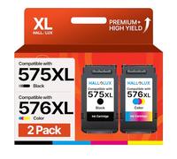 HALLOLUX PG-575XL CL-576XL Multipack Cartuchos de Tinta remanufacturados de Repuesto para Canon 575 XL 576 XL para Impresora Canon PIXMA TS3550i TS3551i TR4750i TR4751i, 2 Pack (1 Negro 1 Color)