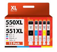 HALLOLUX PGI-550 XL CLI-551 XL Compatible para Canon 550 XL 551 XL Multipack para Pixma MX925 MX920 MG5650 MG5550 MG6650 iP7250 iX6850 iP7200 MG6450 MX725 MG5450 MG7150 MG7500 MG5400 MG6350