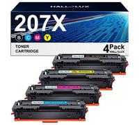 HALLOLUX Tóner 207X Compatible para HP Toner 207A 207X W2210X para HP Color Laserjet Pro MFP M283fdw M255dw M282nw M283fdn M255nw(4er-Pack, sin Chip