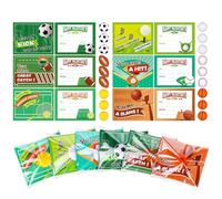 Halloscume Juego de 36 tarjetas para el día de San Valentín con pelotas deportivas para el estrés, mini pelotas de espuma para apretar, fútbol, béisbol, baloncesto, regalo de intercambio de San