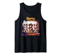 HalloThanksMas Australian Shepherd Spooky Thankful Merry Camiseta sin Mangas