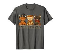 Hallothanksmas Highland Cow Trio Halloween Thanksgiving Camiseta