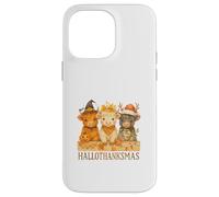Hallothanksmas Highland Cow Trio Halloween Thanksgiving Carcasa para iPhone 14 Pro MAX