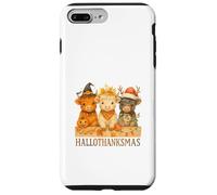 Hallothanksmas Highland Cow Trio Halloween Thanksgiving Carcasa para iPhone 7 Plus/8 Plus