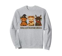 Hallothanksmas Highland Cow Trio Halloween Thanksgiving Sudadera