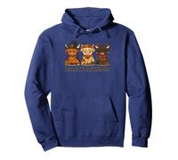 Hallothanksmas Highland Cow Trio Halloween Thanksgiving Sudadera con Capucha