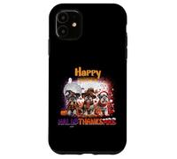 HalloThanksMas Miniature Schnauzer Spooky Thankful Merry Carcasa para iPhone 11