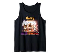 HalloThanksMas Pembroke Welsh Corgi Spooky Thankful Merry Camiseta sin Mangas