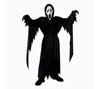 Hallowcoss Disfraz de grito aterrador, disfraz de Gostfaceing, bata negra con máscara, disfraz de Halloween para hombre, disfraz de cosplay (adulto, talla M)