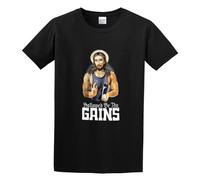 Hallowed Be Thy Gains Funny Muscle Jesus Weight Lifting Work out Humor Unisex Cotton T-Shirts Black M