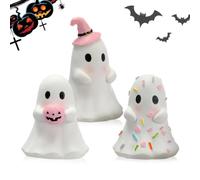 Halloween 3-Piece Pink Ghost Set - Resin Statues Hugging Pumpkins Decor | Resin Crafts | 3-Piece Pink Ghost Set | Cute Desktop Sculptures Hugging Pumpkins For Halloween Party & Bookshelf Decor