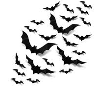 Halloween 3D Bat Decoration, Bat Decoration Wall Sticker en 4 Tamaños, Decoración de Bate de Halloween con Adhesivo, para decoraciones de Halloween, Fiestas de Casas Embrujadas (48)