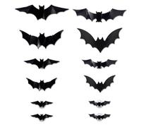 Halloween 3D L3D Lighted Bats De Halloween -Cetes -Ceetes Bats | Diseño 3D Bat Decoración LED | 12 Piezas Calcomanías Espeluznantes Decoraciones Para El Hogar Para Sala De Estar En El Dormitorio De In