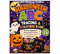 Halloween ABC Tracing & Coloring Book: My First Alphabet & Handwriting Practice: Cute & Spooky Words from A to Z (Bold & Easy Coloring Book)