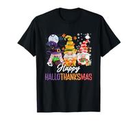 Halloween Acción de Gracias Navidad Feliz Hola GraciasMas Gnomos Camiseta