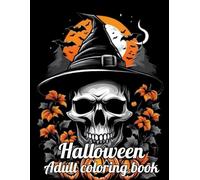 Halloween Adult Coloring Book: 50 Beautiful Halloween Simple Design Coloring Book For Adult (Fun Large Print Coloring Pages)