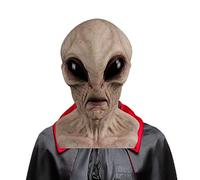 Halloween alienígena máscaras de halloween adultas de halloween aterradora cabeza de máscara realista realista disfraz de apropiación alienígena para el vestuario para la fiesta de cosplay de ha