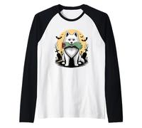 Halloween American Eskimo Dog Perro Esquimal Americano Camiseta Manga Raglan
