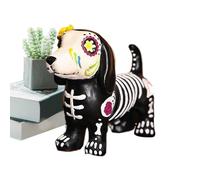 Halloween Animal Statue, Skeleton Dog and Cat Figurines, Resin Halloween Decorations, Spooky Table Centerpieces for Indoor, Outdoor Use, Porch, Patio, Yard, Bookshelf, Living Room, Parties Decor