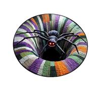 Halloween Area Rug - 3D Visual Trap Mat | Spooky Circular Optical Illusion