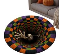 Halloween Area Rug - Redondo 80 cm Óptico ilusión sin libra, piso mate | Seasonal Accent Rug For Living Room Bedroom Kitchen Study Entryway Front Door Porch | Apartment Holiday Party