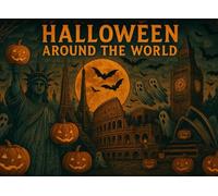 HALLOWEEN AROUND THE WORLD: 50 World Cities in Halloween Style - Fun Coloring & Guessing Quiz for Kids and Adults (Around the World Coloring Collection)