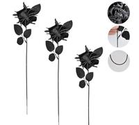 Halloween Artificial Red Roses, with Realistic Spider Decorations with Realistic Spider Decorations for Haunted House Party Living Room and Garden Atmosphere Lightweight and Odorless (3,Black)