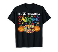 Halloween Autism Pumpkin It's Ok To Be a Little Different Camiseta