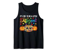 Halloween Autism Pumpkin It's Ok To Be a Little Different Camiseta sin Mangas