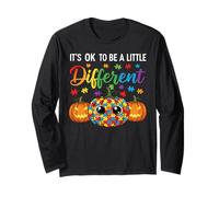 Halloween Autism Pumpkin It's Ok To Be a Little Different Manga Larga