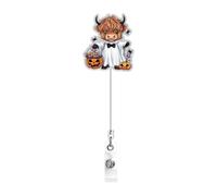 Halloween Badge Reel | Retractable Cow Shape Halloween Card Holder