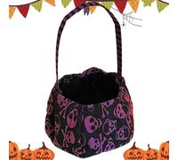 Halloween Bag, Trick or Treat Candies Bucket for Kids, Reusable Halloween Candy with Handle, Festival Decoration Container for Night Adventures, Cosplay, Holiday Photo Props, Family, Outdoor Fun
