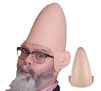 Halloween Bald Caps - Latex Adult Size | Cone Pointy Head Wig Prop |