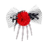 Halloween Barrettes For Women - Gothic Skeleton Hand Hair Clips, Festival Accessories, Premium Spooky Masquerade Party Costume Headwear | Heavy Duty Accessory Set Role Play Events