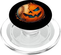 Halloween Baseball Pumpkin Spooky Creepy Baseball Player PopSockets PopGrip para MagSafe