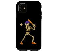 Halloween Baseball Skeleton Teens Spooky Baseball Player Carcasa para iPhone 11