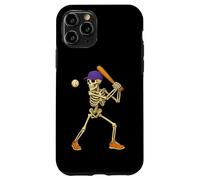 Halloween Baseball Skeleton Teens Spooky Baseball Player Carcasa para iPhone 11 Pro