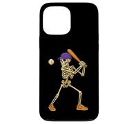 Halloween Baseball Skeleton Teens Spooky Baseball Player Carcasa para iPhone 13 Pro MAX