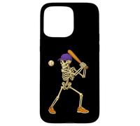 Halloween Baseball Skeleton Teens Spooky Baseball Player Carcasa para iPhone 15 Pro MAX
