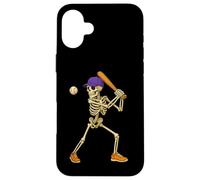 Halloween Baseball Skeleton Teens Spooky Baseball Player Carcasa para iPhone 16 Plus